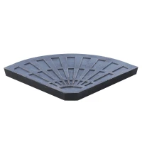 Outsunny Juego de 2 Piezas Base de Sombrilla Parasol Excéntrico Pies Soporte de Sombrilla Banana de Patio Jardín 66x47x4.2cm Resina(m-12)