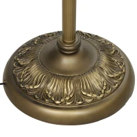 HOMCOM Tiffany-Style Floor Lamp with Handcrafted Stained Glass Shade, 152cm Tall Vintage Standing Lamp, Bronze Tone and Green(m-9)