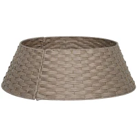 HOMCOM Falda para Árbol de Navidad Rústico Diseño Tejido Cubre Pie para Árbol de Navidad para Fiestas Ø68x22 cm Café(m-11)