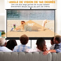 HOMCOM Écran de projection 100 pouces avec support trépied hauteur réglable, écran 4K HD 16:9(m-4)