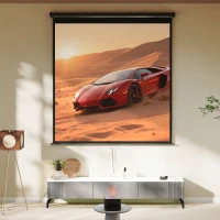 HOMCOM Projectiescherm 178 x 178 cm 99 inch 1:1 HD 4K voor Thuisbioscoop en Presentaties(m-7)