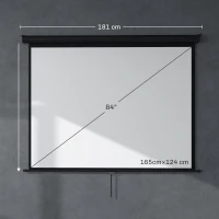 HOMCOM Beamer Leinwand 171 x 128 cm 84 Zoll 4:3 HD 4K Projektionsleinwand Kunststoff, Metall Heimkino(m-3)