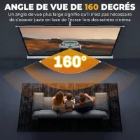 HOMCOM Écran de Projection avec Ttrépied Pliable 84 Pouces 4K HD 16:9, 200Lcm, Écran Vidéoprojecteur Portable, Hauteur Réglable(m-4)