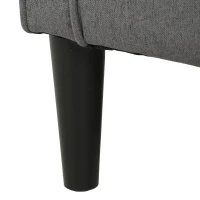 HOMCOM Accent Chair, Removable Pillow Linen Armchair with Comfy Spring Cushion for Living Room, Bedroom, Study, Dark Grey(m-13)