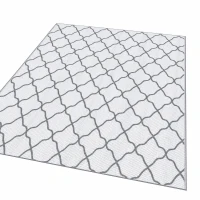 Outsunny Tapis d'extérieur tapis réversible dim. 2,74L x 1,82l m - PP Haute densité 310 g/m² Gris et blanc(m-10)