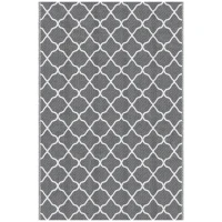 Outsunny Tapete de Exterior Moderno Reversível e Impermeável para Varanda Campismo Praia 182x274cm Cinza e Branco(m-11)
