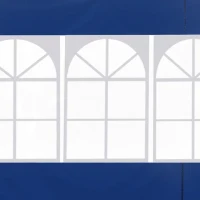 Outsunny 3 Meters Gazebo Replaceable Exchangeable Side Panel Wall Panels Walls With Window, Blue(m-8)