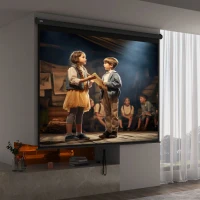 HOMCOM Ecran Proiector 120" Ajustabil cu Montare pe Tavan și Perete, Format 4:3, 244x183cm, Alb și Negru(m-2)
