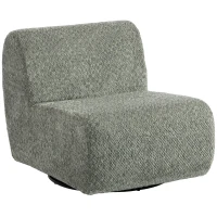 HOMCOM Sessel Drehbarer Loungesessel mit Chenille-Optik, Breiter Sitzfläche, für Wohnzimmer, Schlafzimmer, Grau(m-11)