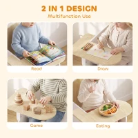 AIYAPLAY Kids Table and Chair Set, Children Desk and Chair with Storage Bins for Playing, Reading, Painting, for Ages 3-5, White(m-4)