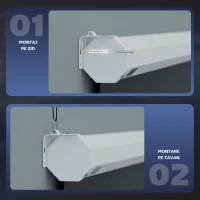 HOMCOM Ecran pentru Proiector 120" Raport 16:9, Montare pe Perete și Tavan pentru Acasă și Birou, Alb(m-8)