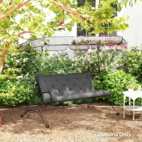 Outsunny Garden Bench Cushion, 2 Seater Swing Chair Cushion, Seat Pad with Ties for Indoor and Outdoor Use, 110 x 120 cm, Black(m-10)
