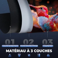 HOMCOM Écran de Projection 120" 4:3 HD 4K, Boîtier en Métal, Écran Hauteur Réglable Manuellement, 244x183cm, Blanc(m-7)