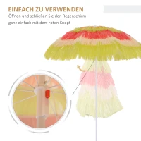 Outsunny Hawaiischirm, Sonnenschirm, Gartenschirm, höhenverstellbar, neigbar, bunt, Ø160 x 190cm(m-5)