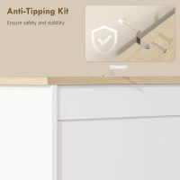 HOMCOM Kitchen Cupboard, Freestanding Kitchen Cabinet with 2 Cabinets, 2 Drawers, Open and Adjustable Shelves, White(m-7)