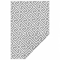 Outsunny Outdoor Rug Reversible Mat Plastic Straw Rug Portable RV Camping Mat for Garden Deck Picnic Indoor, 152 x 243 cm (5 x 8 ft), Light Grey & White(m-15)