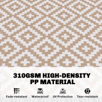 Outsunny Outdoor Rug Reversible Mat Plastic Straw Rug Portable RV Camping Mat for Garden Deck Picnic Indoor, 182 x 274 cm (6 x 9 ft), Coffee & White(m-4)