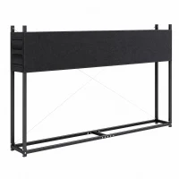 Outsunny Lenheiro com Capa Oxford 600D e Cabos, Estrutura em Aço Galvanizado, Carga 500 kg, para Interior e Exterior, Preto(m-1)