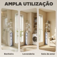 HOMCOM Armário Alto para Casa de Banho com 2 Prateleiras 1 Porta e 2 Gavetas 15x33x136 cm Branco(m-8)