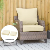 Outsunny Outdoor Seat and Back Cushion Set Patio Deep Seating Chair Replacement Cushion(m-10)