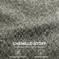 HOMCOM Sessel Drehbarer Loungesessel mit Chenille-Optik, Breiter Sitzfläche, für Wohnzimmer, Schlafzimmer, Grau(m-7)