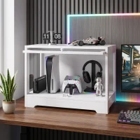 HOMCOM Vitrine Expositora para Coleções com Porta Acrílica Elevatória Deslizante para Figuras Decorativas 59x30x40 cm Branco(m-20)