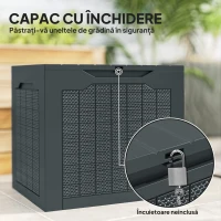 Outsunny Cufăr de Grădină cu Mânere, Container pentru Unelte Impermeabil, 56x41x50 cm, Gri Închis(m-6)