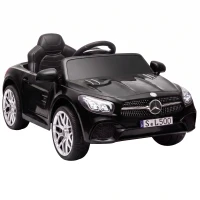 AIYAPLAY Coche Eléctrico para Niños Mercedes-Benz SL500 12V con Mando a Distancia 2,4G 2 Motores Suspensión Arranque Suave Negro(m-1)