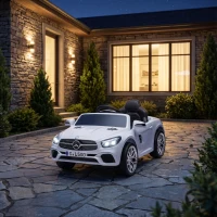 AIYAPLAY Voiture Électrique Enfants 12V Mercedes-Benz SL500, 3-5 km/h, 2 Moteurs, Télécommande 2,4G, pour 3-5 Ans, Blanc(m-7)