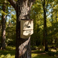 PawHut Bat Boxes, Pack of 3 Wooden Bat Houses for Outdoor, Garden, Farm, Easy to Hang, 23 x 9.5 x 36.5 cm, Natural(m-8)