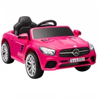 AIYAPLAY Carro Elétrico Infantil Mercedes-Benz SL500 12 V com Controlo Remoto 2,4 GHz, 2 Motores, Suspensão e Arranque Suave, Rosa(m-1)