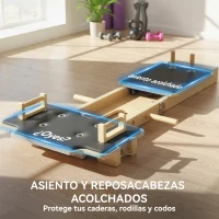 SPORTNOW Pilates Reformer Multifuncional con Bandas de Resistencia Asas para Casa Gimnasio Natural(m-6)