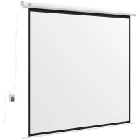 HOMCOM Écran de projection motorisé 96 pouces, 1:1 4K HD, fixation mural ou plafond avec télécommande, 195L x 8l x 182H cm(m-12)