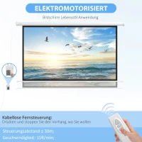 HOMCOM Projectiescherm, 16:9, 84 inch, Met Afstandsbediening, Gemotoriseerd(m-4)