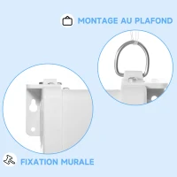 HOMCOM Écran de projection TV et Home Cinema de 120 Pouces vidéo projecteur 16:9 4K HD, fixation mural ou plafond(m-8)