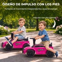 AIYAPLAY Coche Correpasillos de Policía para Niños de 18-36 Meses con Luz Música y Espacio de Almacenaje 65x29,5x36 cm Rosa(m-6)