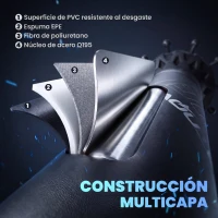 SPORTNOW Saco de Boxeo de Pie para Adultos 180 cm con Absorción de Impactos Guantes Base Rellenable de Arena 120 kg o Agua 70 kg(m-6)
