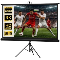 HOMCOM Écran de projection 84 pouces avec support trépied hauteur réglable, écran 4K HD 16:9(m-11)