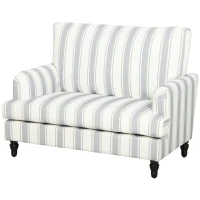 HOMCOM Velvet Single Sofa Armchair, Modern Accent Chair with Stripes, Turned Legs and Wide Seat, Grey(m-1)
