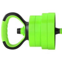 SPORTNOW 30kg 6-In-One Adjustable Weight Dumbbells Set, Barbell, Kettlebell, Push Up Stand - Green(m-10)