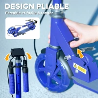AIYAPLAY Trottinette enfants 3 à 8 ans, trottinette pliable à 2 roues LED roues lumineuses, 4 réglages en hauteur, bleu(m-7)