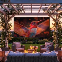 HOMCOM Ecran pentru Proiector 120" 16:9 HD 4K/8K Pliabil și Portabil, Anti-șifonare și Lavabil, Față Dublă, Alb(m-10)