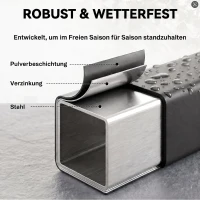 Outsunny Kaminholzregal 202 x 25 x 113 cm Brennholzregal mit 600D-Oxford-Abdeckung Stahlrahmen bis 500 kg Schwarz(m-7)