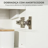 kleankin Armário de Casa de Banho com Espelho, 2 Portas e Prateleiras Ajustáveis, 48x15x45 cm, Branco(m-6)