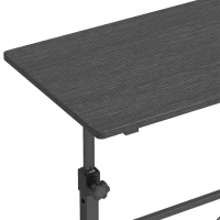 HOMCOM Overbed Table Adjustable Height Sofa Side Table with Wheels 80 x 40 cm Black(m-9)