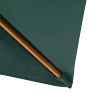 Outsunny Ombrellone 2x3 m da Giardino in Legno Laccato e Bambù con Copertura Rimovibile, Verde Scuro(m-9)