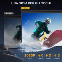HOMCOM Schermo per Proiettore 120" Formato 4:3 Regolabile con Telecomando, 244x183cm, Nero(m-3)