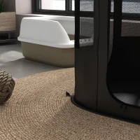 PawHut Foldable Dog Pen with Storage Bag for Indoor/Outdoor Use, Portable Pet playpen, with Ground Stakes - Brown(m-10)
