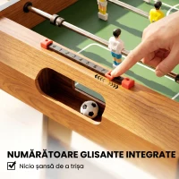HOMCOM Masă de Fotbal Pliabilă, 22 Jucători și 2 Bile, 98x42x62,5 cm, Lemn(m-6)
