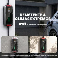 HOMCOM Cable de Carga Coche Eléctrico Tipo 2 3,7kW 5m 6-16A Temporizador 1-12h Enchufe Schuko Pantalla LCD IP65 de Pared Bolsa(m-7)